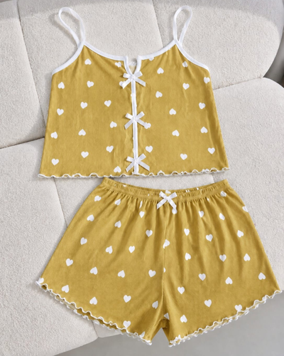 PIJAMA CORTO IMPORTADO DASHA - AMARILLO -