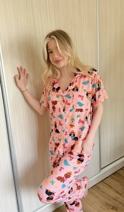 CAMISERO M/C MORLEY - PERRITOS ROSA - 