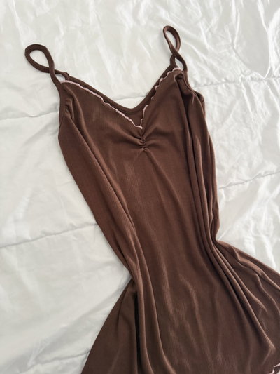 CAMISOLIN JACKARD CHOCOLATE