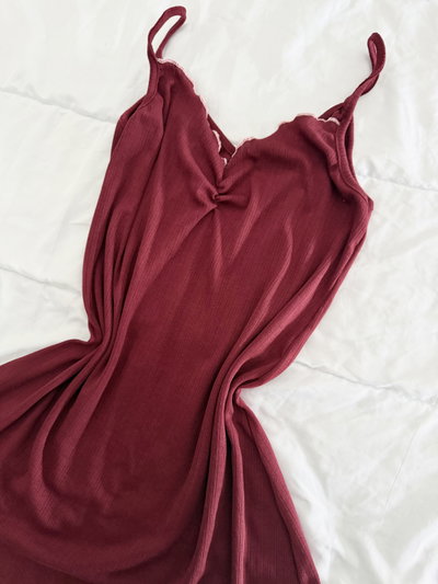 CAMISOLIN JACKARD BORDO