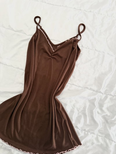 CAMISOLIN JACKARD CHOCOLATE