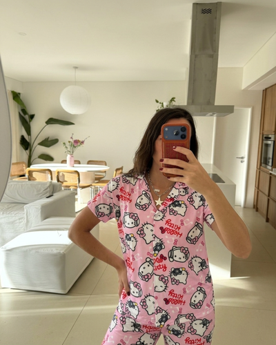CAMISERO M/C MODAL SOFT - KITTY ROSA  -