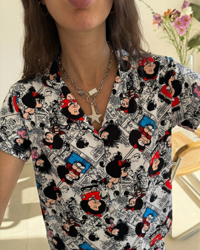 CAMISERO M/C MODAL SOFT - MAFALDA GRIS -