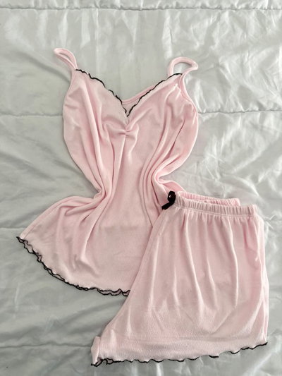 PIJAMA MORLEY LISO - ROSA - 