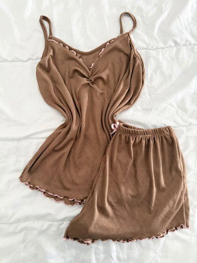 PIJAMA MORLEY LISO - CHOCO - 
