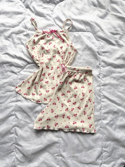 PIJAMA MORLEY ESTAMPADO - MOÑOS BEIGE - 