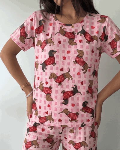 PIJAMA FULL PRINT MODAL SOFT - PERRO SALCHICHA -