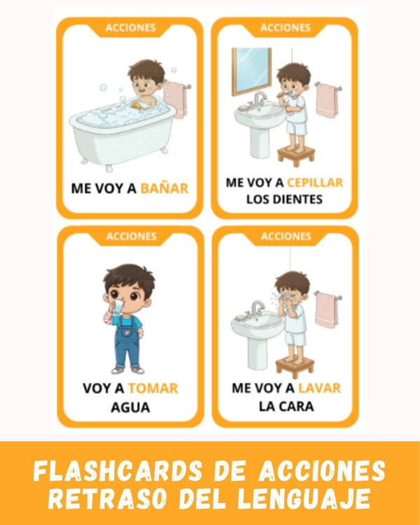 FLASHCARDS DE ACCIONES – COMUNICACIÓN- RETRASO DEL  LENGUAJE