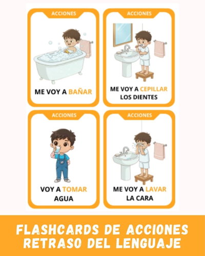 FLASHCARDS DE ACCIONES – COMUNICACIÓN- RETRASO DEL  LENGUAJE