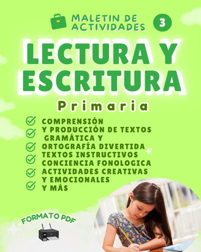 MALETÍN DE 3° GRADO- ACTIVIDADES LECTURA Y ESCRITURA 3 — PRIMARIA