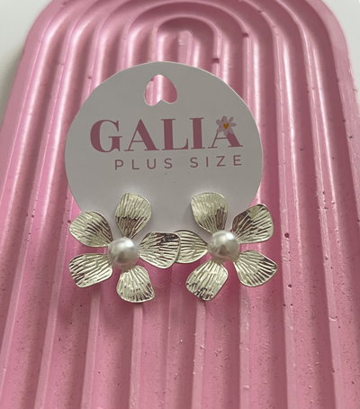 AROS FLOR PLATA PERLA