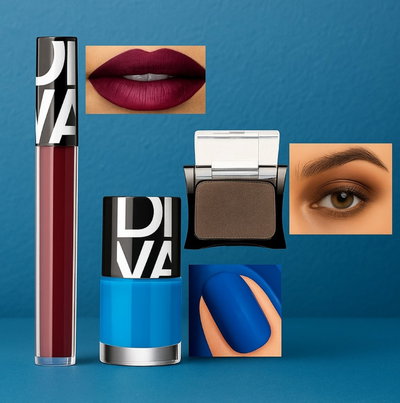 ✨​ Combo 4: Diva Sombra Individual + Labial Mate + Esmalte + Vaso 
