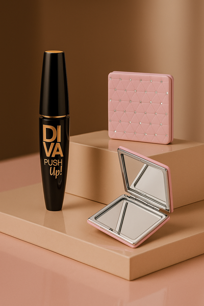 Set Máscara de pestañas + Espejo para cartera Glamour