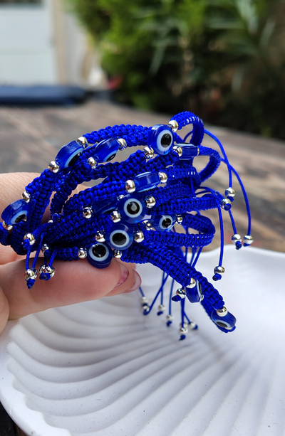 Ojo turco Tejida Azul