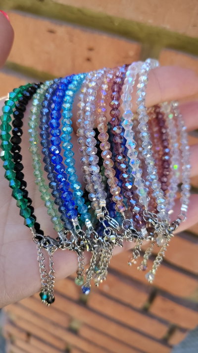 PROMO 10 PULSERAS CRISTAL - SIN ELECCION DE COLOR