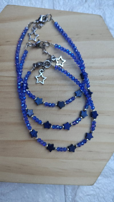 Pulsera Mini Estrellitas Lapislázuli 