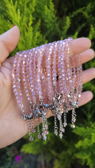 Pulsera Cristal Rosa 