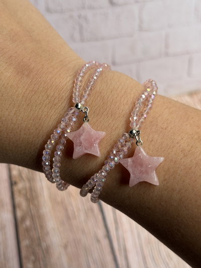 PULSERA ELÁSTICA DOBLE - CUARZO ROJO 