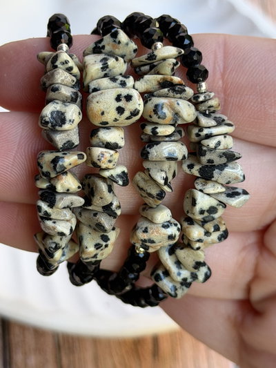 PULSERA ESCALLAS - JASPE DALMATA
