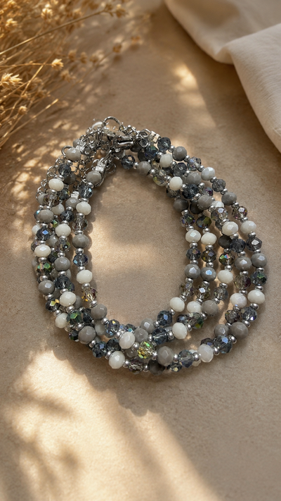 PULSERA CRISTAL - MIX GRIS