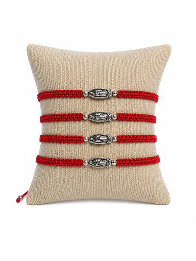 PULSERA MACRAMÉ - VIRGEN GUADALUPE ROJA