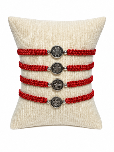 PULSERA MACRAMÉ - SAN BENITO ROJA 
