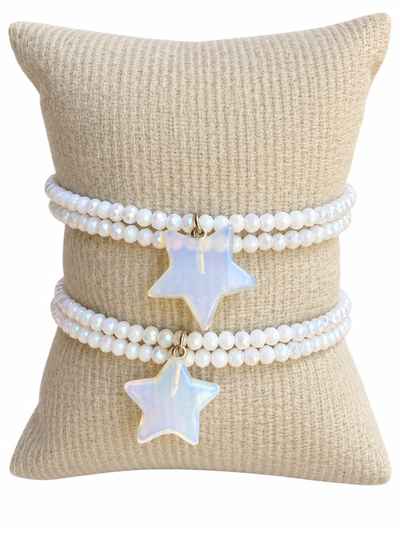 PULSERAS DOBLE - ESTRELLA PIEDRA DE LA LUNA