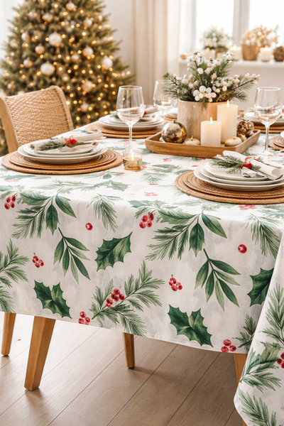 MANTEL NAVIDEÑO MICROFIBRA 2.40 M