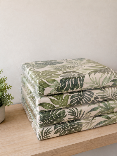 ALMOHADÓN DE SILLA ECOCUERO ESTAMPADO x  4 UNIDADES 