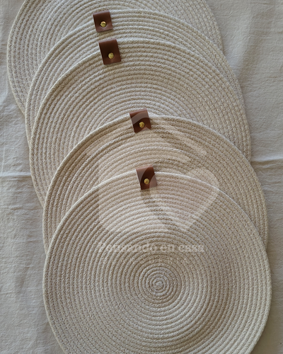 Platos de sitio de algodón - Natural