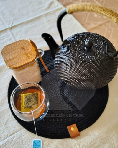 Platos de Sitio de algodón - Negro