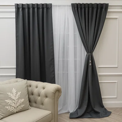 Cortinas de ambiente con presillas ocultas - 1,35 x 2,00