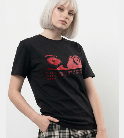 Milk outside a bag of milk outside a bag of milk