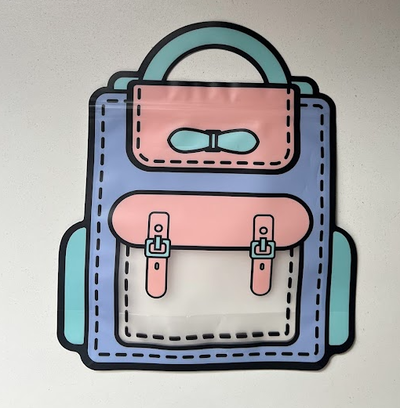 Bolsa con cierre zipper mochila rosa.