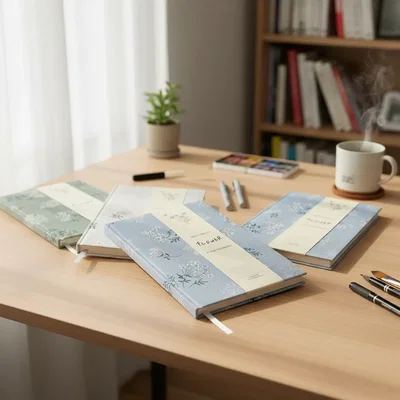 Cuaderno A5 Floral Tapa Dura Journal Scrapbooking Estético TELA