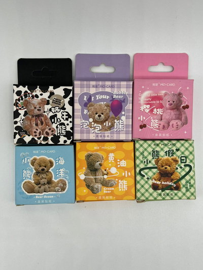 Set Stickers Kawaii Ositos Troquelados Scrapbooking Journaling