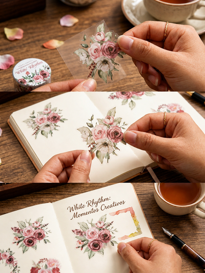 Washi Tape Troquelado Floral Vintage Stickers Scrap Journal