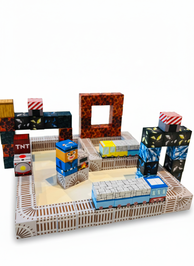 Bloques Magnéticos Mine Craft 80 Pzs Tren Construcción Cubos