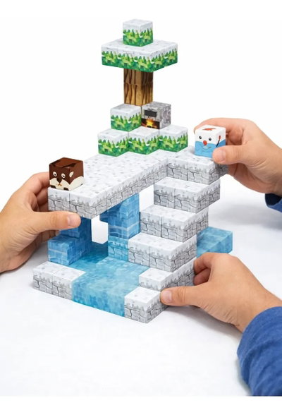 Bloques Magnéticos Cubos Imantados Construcción Minecraf 64Piezas Hielo