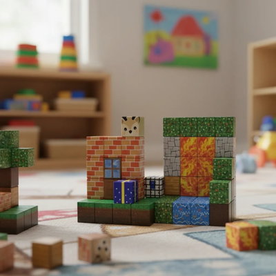 Bloques Magnéticos Cubos Imantados Construcción Minecraf 64p