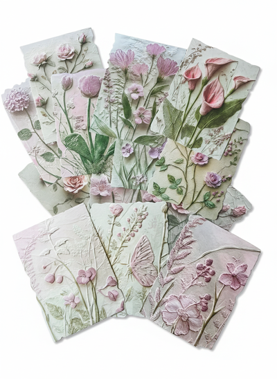 Set Papeles Decorativos Floral Vintage 20+3 Journal Scrapbok