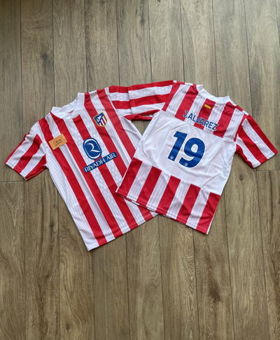 Camisetas atletico madrid titular 2025/26 Alvarez niños