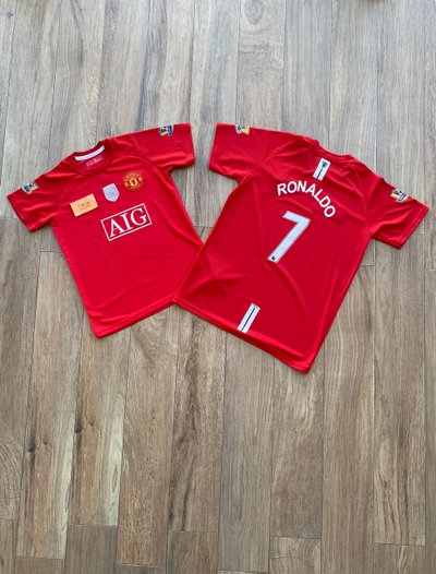 Camisetas manchester united titular 2007/08 Ronaldo niños