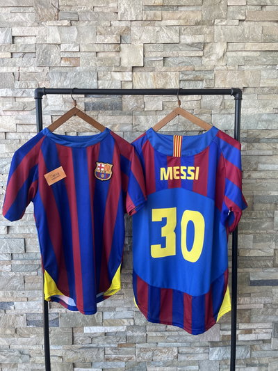 Camisetas barcelona 2005/06 Messi y Ronaldinho