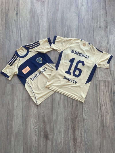 Camisetas boca suplente 2025/26 Paredes y Merentiel niños