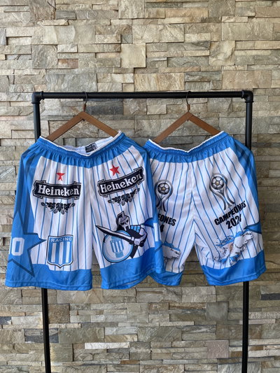 Shorts racing rayado blanco potrero