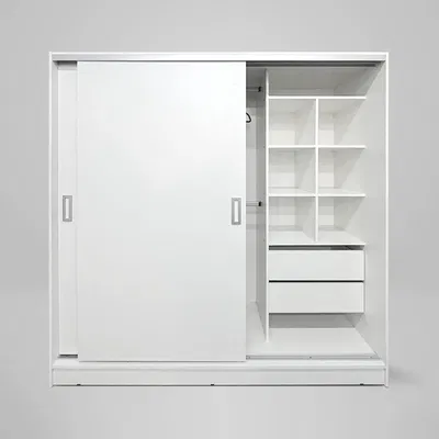 Placard Puertas Corredizas Diseños Modernos blanco 180 X 56 X 180 cm cubos moderno 8180