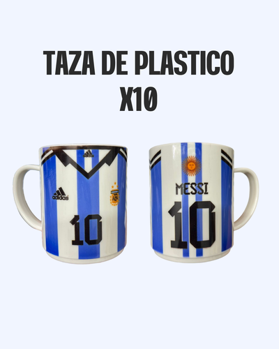 TAZA ARGENTINA PLASTICO - X10