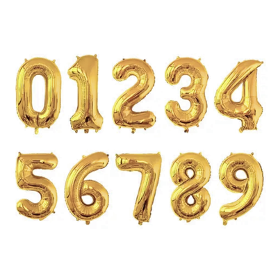 GLOBOS NUMERICOS 32" DORADO