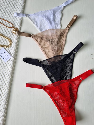 Pack de 4 less de encaje tira ancha